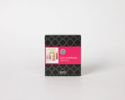 Let's Celebrate Pura Car Diffuser product packaging with pink label and black geometric pattern on a white background