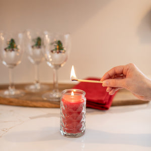 Clear Glass Votive Candle-Christmas Bliss