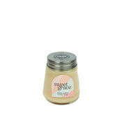 A petite 3.5 oz (99g) Sweet Grace Collection Candle #078 by Bridgewater Candle in a glass jar with silver lid. The pastel geometric label and light beige soy-blend wax add a stylish touch.