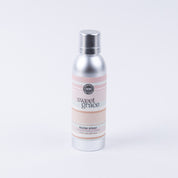 The Sweet Grace Non-Aerosol Room Spray by Bridgewater Candle Company features a silver canister with a pink and beige label—ideal for bringing an elegant home fragrance to any space.