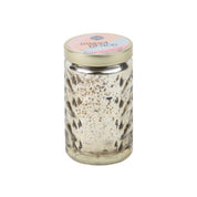 The Sweet Grace Collection Candle #022 by Bridgewater Candle Company features an empty decorative glass jar with a textured pattern, metallic gold lid, and a labeled top, ideal for holding premium fragrances. Shown against a plain white background.