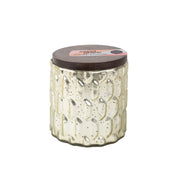 The Sweet Grace Collection Candle #035 by Bridgewater Candle Company features a cream textured glass jar, dark brown wooden lid, and pink label, filled with soy-blend wax from their best-selling fragrance. Shown against a white background.