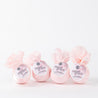 The Fast Bundle Sweet Grace Stocking Stuffer Bundle features four pink bath bombs in pale pink wrap with circular tags—perfect for holiday gifting.